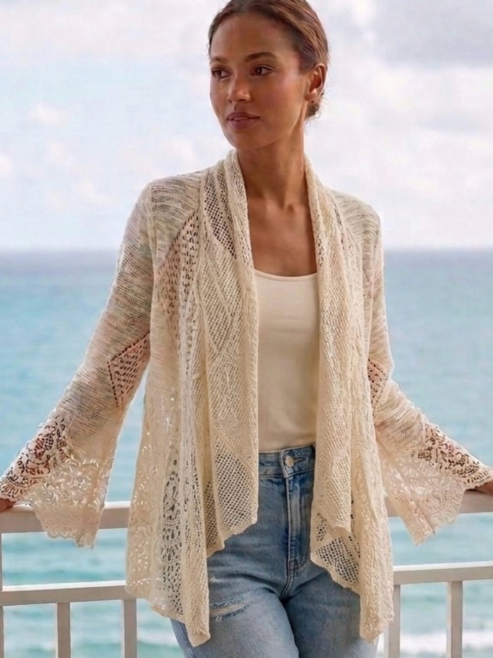 COVER UP CUPIO CREAM  LACY KNIT